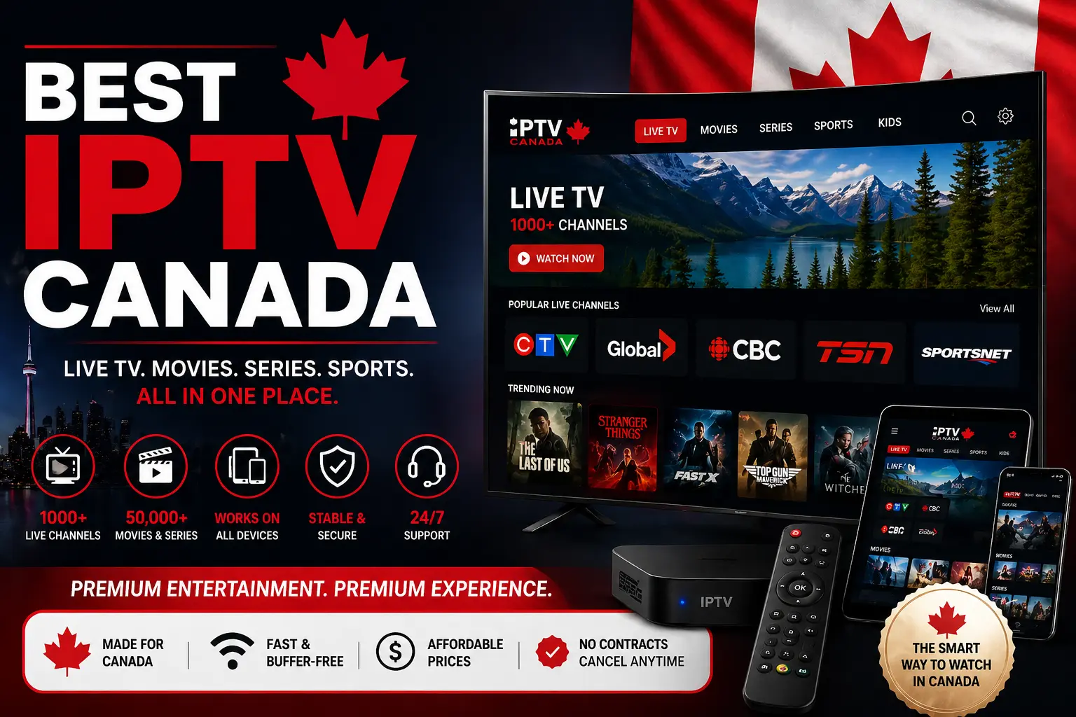 Best IPTV service Canada on Smart TV